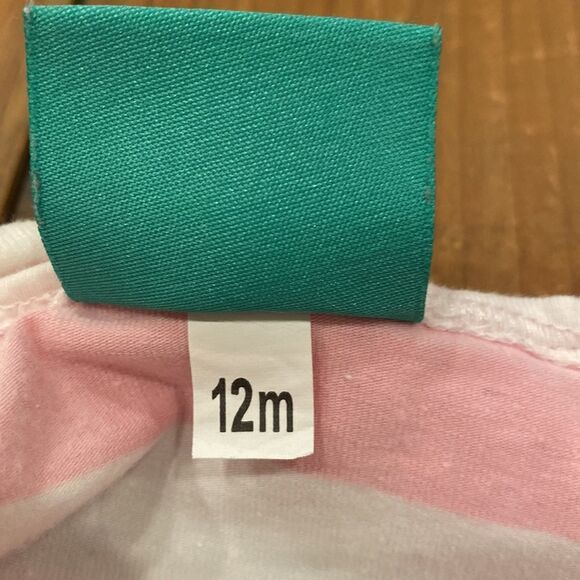 Miley & Kate Tank Top Pink White Striped Ruffle Neck Shirt Infant Size 12M - Picture 11 of 11